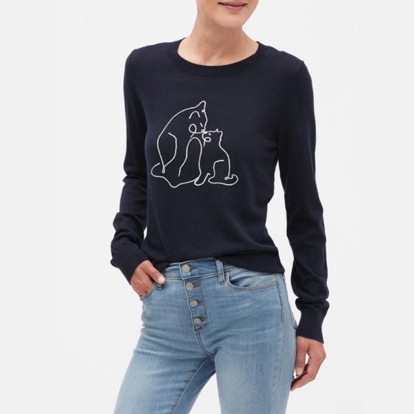 Banana Republic Forever Cats Crew Neck Sweater NWT - Picture 1 of 5